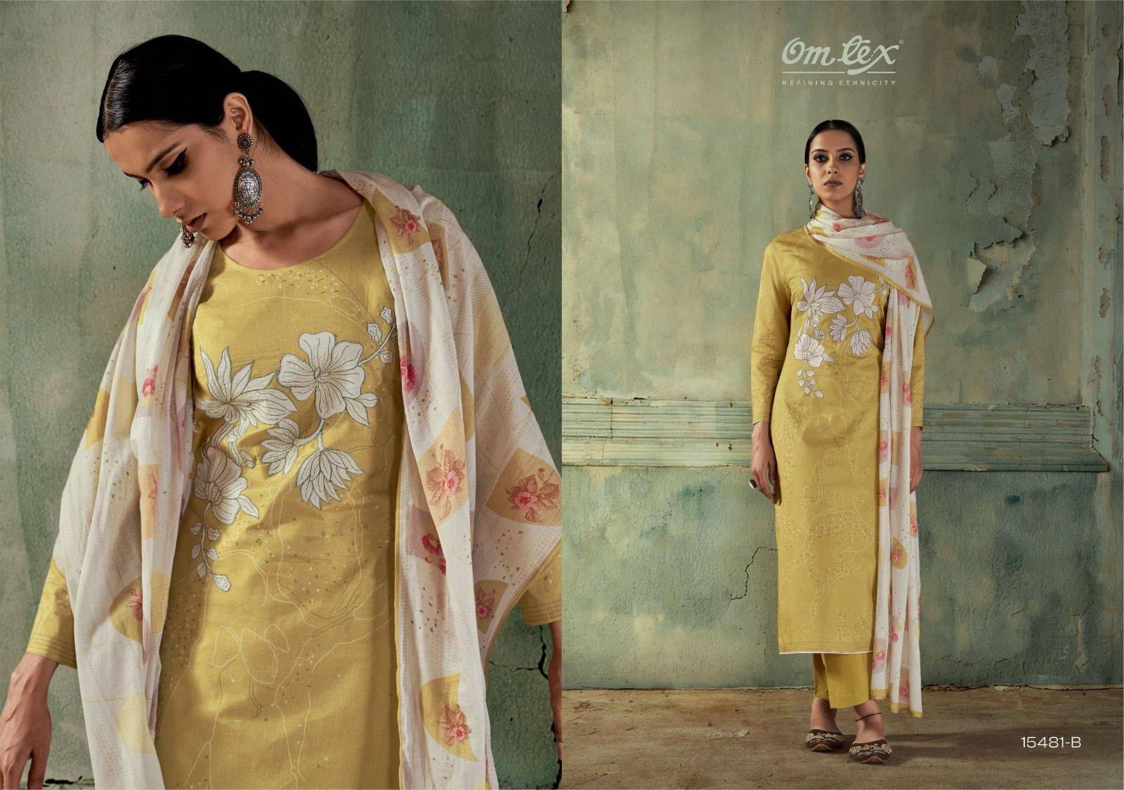 SAINA By OMTEX 15481a TO 15481d series Beautiful Festive Suits Stylish Colorful Fancy Casual Wear PREMIUM LAWN COTTON PRINTED Dresses At Wholesale Price